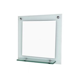 ESPELHO PARA BANHEIRO COM PRATELEIRA 40CM BRANCO - 2 ESPELHO PARA BANHEIRO COM PRATELEIRA 40CM BRANCO - 2