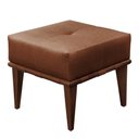 Ver imagem 1 de Puff Banqueta Noé Luxo Madeira Maciça Castellar Móbile Corino Caramelo