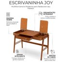 Ver imagem 5 de Escrivaninha Joy Multiuso Madeira Nicho Porta Caneta Moderna Passa Cabos