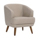 Ver imagem 1 de Poltrona Dekorien Tamara Linho Aveia Decoração Alto Acabamento