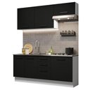 Ver imagem 3 de Armário de Cozinha Compacta 180cm Branco Preto Agata Madesa 03