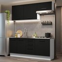 Ver imagem 1 de Armário de Cozinha Compacta 180cm Branco Preto Agata Madesa 03