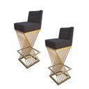 Ver imagem 1 de Kit 02 Banquetas Luma Base de Ferro Sued Grafite - D'classe Decor