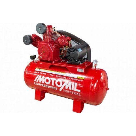 Compressor 175Lbs 10HP Trifásico 220/380V Ip-21 MAW-40/350I Motomil