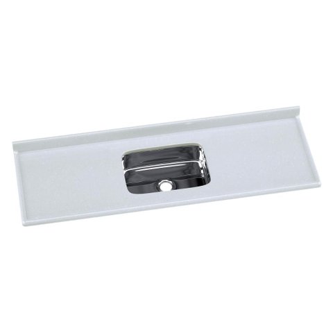 Pia de Cozinha Mármore Sintético 160x55cm com Cuba Aço Inox Multimóveis CR20475  
