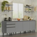 Ver imagem 1 de Armário De Cozinha Compacta 240cm Cinza Nice 01 Cinza