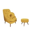 Ver imagem 1 de Kit Amamentação Poltrona, Puff e Almofada Suede Mostarda Dominic Decor Lille