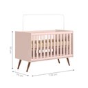 Ver imagem 2 de Conjunto Infantil Retrô Rosa Orion: Berço Orion Mini Cama + Guarda-roupa Gaia