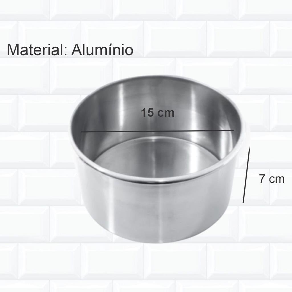 Jogo 3 Forma Assadeira Bolo Redonda Alta 11-13-15 Alumínio - 4