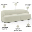 Ver imagem 6 de Sofá 3 Lugares Curvo Orgânico com 02 Poltronas Living 220cm Barolo L06 Veludo Bege