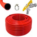 Ver imagem 1 de Mangueira Jardim20m Metros Siliconada Dupla Camada + Torneira de Metal com Porta Cadeado 1/2"