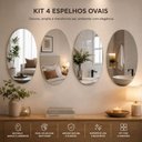 Ver imagem 3 de Espelho Adesivo Decorativo Kit 4 Ovais 30x40cm Parede Espelhado Yeet