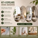 Ver imagem 4 de Espelho Adesivo Decorativo Kit 4 Ovais 30x40cm Parede Espelhado Yeet
