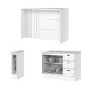 Ver imagem 5 de Kit Ilha Gourmet com Balcão 120cm e Porta Toalha Americana Branco - Móveis Henn