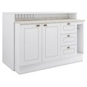 Ver imagem 1 de Kit Ilha Gourmet com Balcão 120cm e Porta Toalha Americana Branco - Móveis Henn
