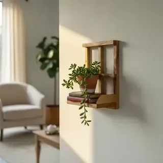 Prateleira de Madeira Rústica, Decoração P27 - 4