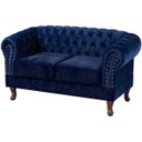 Ver imagem 1 de Namoradeira Chesterfield Duque 2 Lugares em Veludo:Veludo Azul Marinho