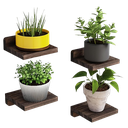 Ver imagem 1 de Prateleiras Flutuantes Pequenas , Conjunto de 4 Prateleiras de Parede de 14 X 14 Cm