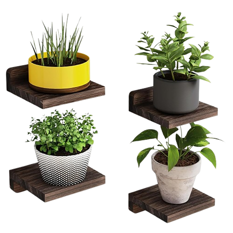 Prateleiras Flutuantes Pequenas , Conjunto de 4 Prateleiras de Parede de 14 X 14 Cm