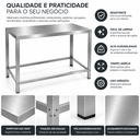 Ver mais imagens de Mesa Inox Profissional 100x50 para Preparo de Alimentos