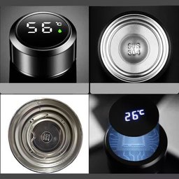 Garrafa Térmica Aço Inox com Termômetro Digital Led 500ml Dourado - 4