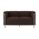 Ver imagem 2 de Sofá Le Corbusier 2 Lugares Couro Sintético Linha Premium Clássico Sala Escritório Luxo - Marrom
