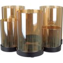 Ver imagem 2 de Castiçal Porta Vela Suporte 6 Partes Home&co Base Metal Vidro 16x28x26cm Âmbar