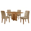 Ver imagem 2 de Mesa Olimpia 90 Mdf Canto Copo e com 4 Cadeiras Melissa Turim 07 Naturalle