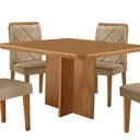 Ver mais imagens de Mesa Olimpia 90 Mdf Canto Copo e com 4 Cadeiras Melissa Turim 07 Naturalle