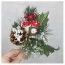 Ver imagem 1 de Kit 6 Ramos Cogumelo Decoração Natal Artificial Com Detalhes Branco 17cm