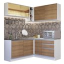 Ver imagem 3 de Armário de Cozinha Completa de Canto 329cm Branco Rustic Glamy Madesa 02