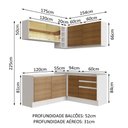 Ver imagem 4 de Armário de Cozinha Completa de Canto 329cm Branco Rustic Glamy Madesa 02