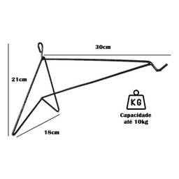 Kit 2 Suporte a Pendurar Xaxim Planta Flor Parede 30 Cm - 2