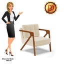 Ver imagem 6 de Kit 02 Poltronas Melissa Linho Base de Madeira Castanho - D’Rossi