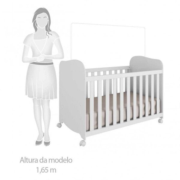 Quarto de Bebê com Berço Cômoda com Janela e Prateleira 100% MDF Uli Móveis Peroba - 7
