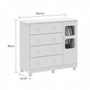 Ver imagem 3 de Quarto de Bebê Berço Cômoda com Janela e Prateleira 100% MDF Mimo Espresso Móveis Branco Brilho
