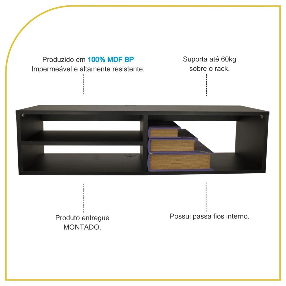 Rack Suspenso para Tv/dvd/vídeo Game, com Nicho 100% Mdf - 5