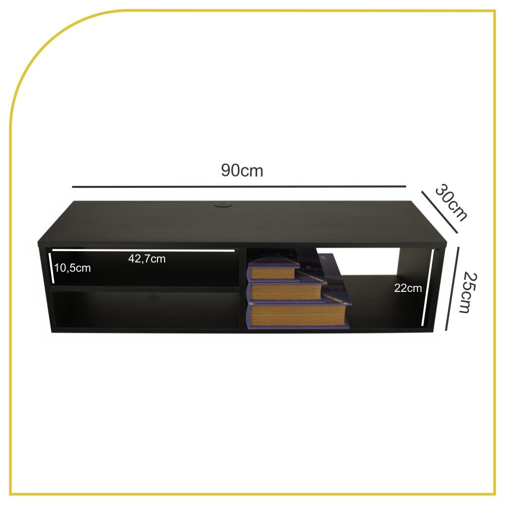 Rack Suspenso para Tv/dvd/vídeo Game, com Nicho 100% Mdf - 4