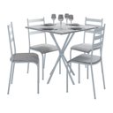 Ver imagem 2 de Conjunto Mesa com 4 Cadeiras 541.Sli e Tampo Quadrado Diamante Branco/Cinza