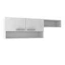 Ver imagem 1 de Armário Aéreo com Nicho para Geladeira 165 Cm Cozinha Madri 2 Portas Mdp Branco - Clicklar
