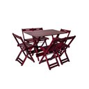 Ver imagem 2 de Conjunto Mesa Dobrável Retangular 120x70 com 6 Cadeiras em Madeira Maciça Mogno - Straub Web