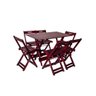 Conjunto Mesa Dobrável Retangular 120x70 com 6 Cadeiras em Madeira Maciça Mogno - Straub Web - 2