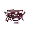Conjunto Mesa Dobrável Retangular 120x70 com 6 Cadeiras em Madeira Maciça Mogno - Straub Web - 1