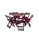 Ver imagem 1 de Conjunto Mesa Dobrável Retangular 120x70 com 6 Cadeiras em Madeira Maciça Mogno - Straub Web