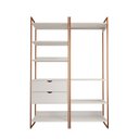 Ver imagem 3 de Guarda Roupa Aberto Industrial Casal 2 Módulos Branco Cabideiro com Gavetas Base Cobre