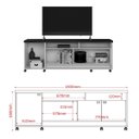 Ver imagem 7 de Rack com Painel Dallas para Tv até 75 Polegadas 3 Portas e Rodízios Jequitibá - Lukaliam
