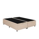 Ver imagem 2 de Cama Box Baú Casal Bipartido Bege Colchão Molas Ensacadas Airtech Springpocket 138x188 - Ortobom