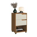 Ver imagem 4 de Mesa de Cabeceira 2 Gavetas 69x45 cm Toledo Nature Off White 100% MDF Casamia