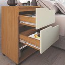 Ver mais imagens de Mesa de Cabeceira 2 Gavetas 69x45 cm Toledo Nature Off White 100% MDF Casamia
