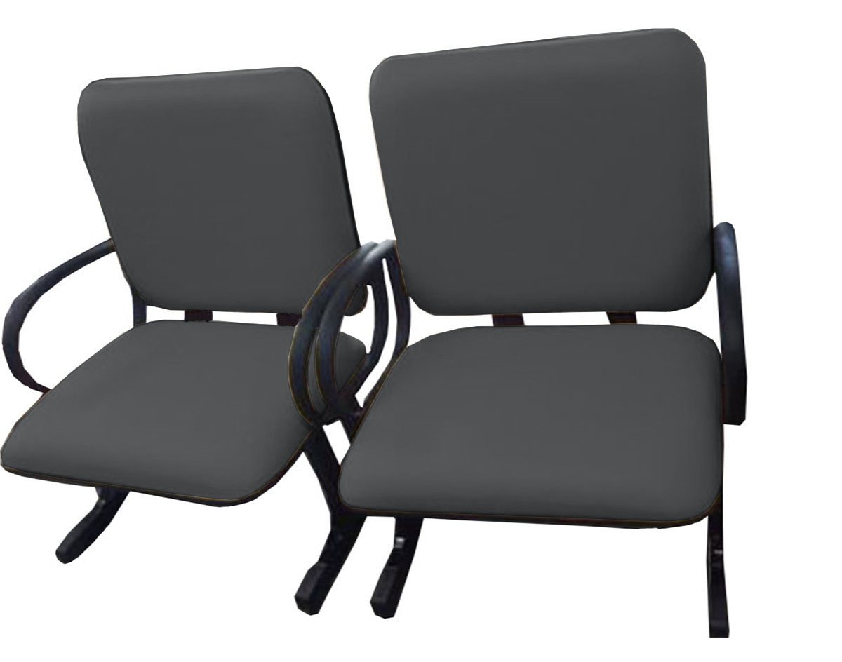 02 Cadeiras para Escritório para Obesos até 250kg Cinza - 1